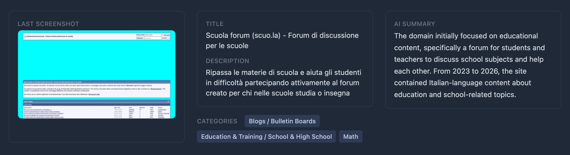 Report Summary in Karma.Domains