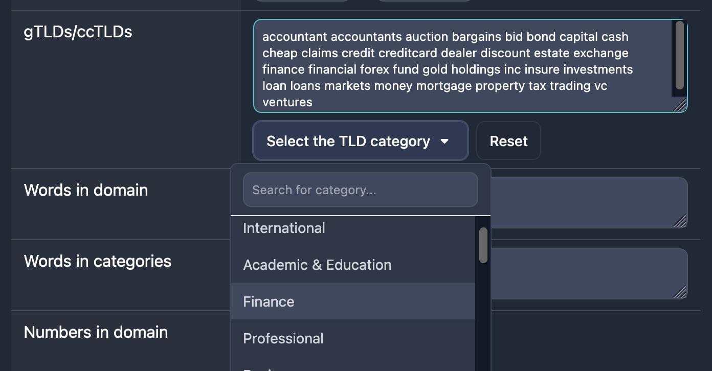 TLD Lists