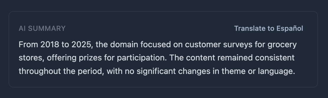 AI summary translation